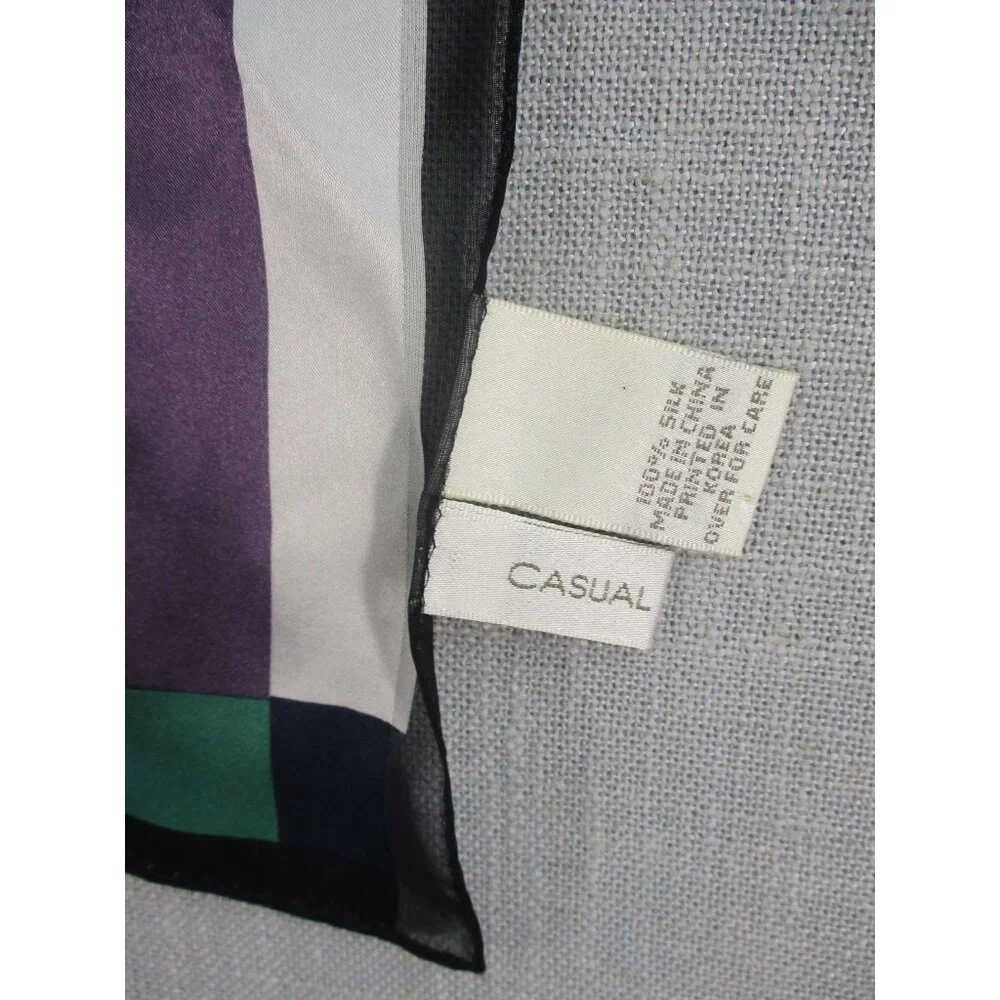Vintage Silk Scarf With Colorful Plaid Design - Casual Brand‎ - 22